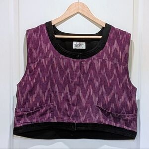NWOT Beckwoman L/XL 100% Guatemalan Cotton Black and Purple Vest